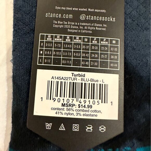 STANCE CASUAL No Show Turbid NWT - Picture 3 of 5